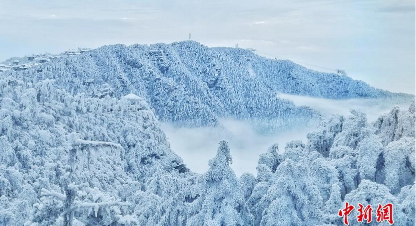 苍山负雪千岩一素 雪霁庐山成童话世界